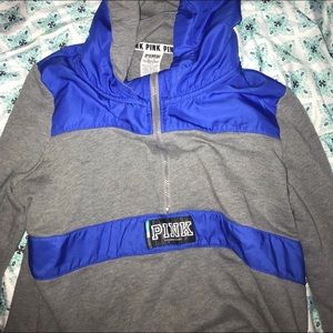 Vs pink windbreaker/quarter zip sweater